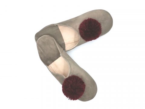 Babouches d'intérieur beige-taupe