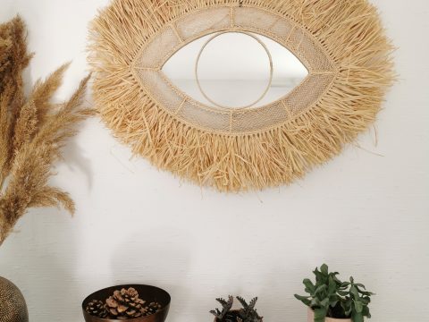 Miroir Œil grandes franges et filet