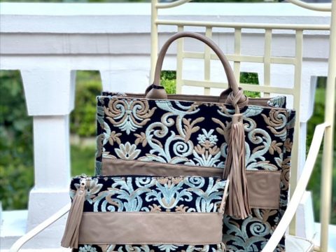 Cabas FLOWER  et sa pochette