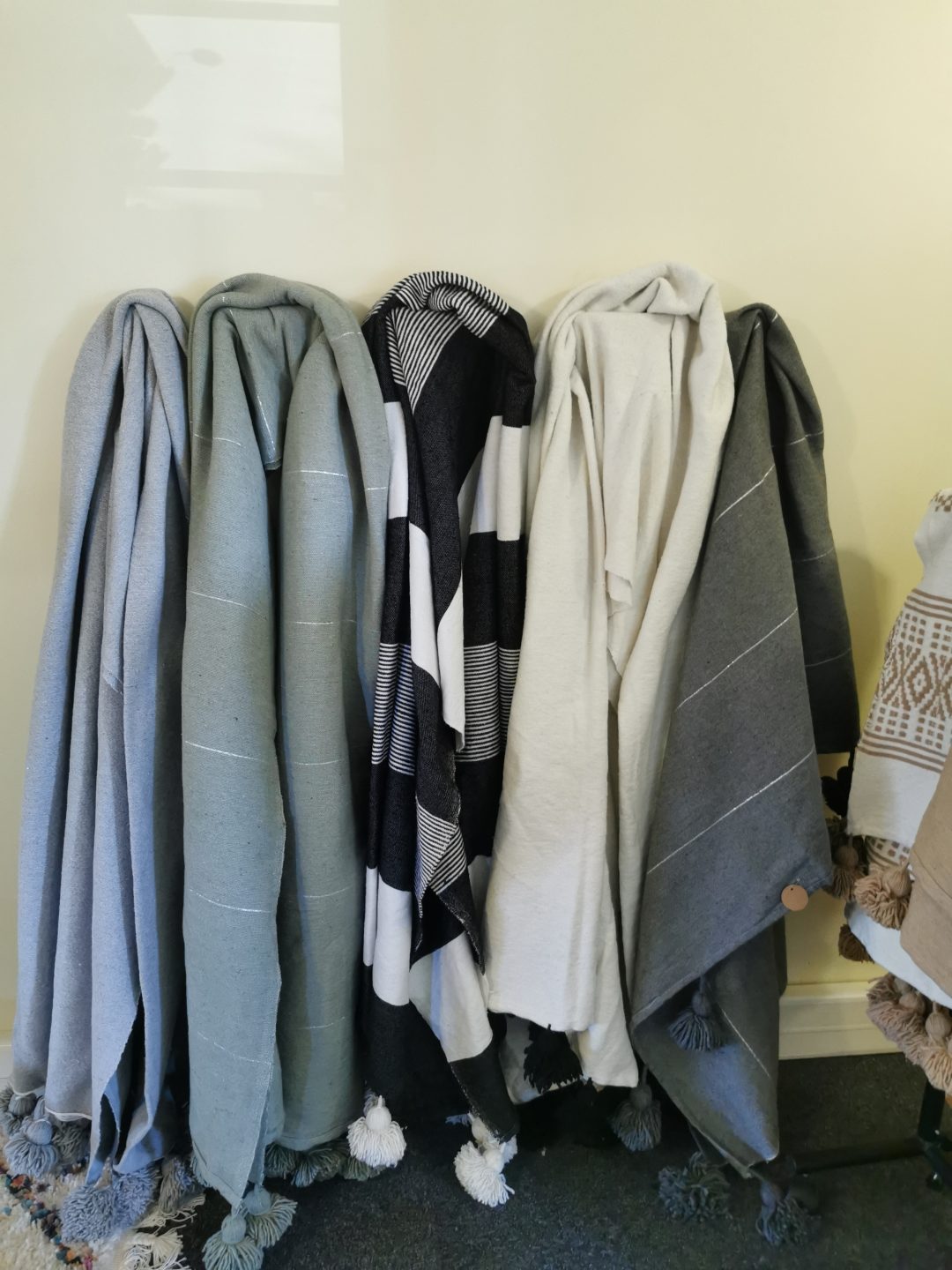 Plaid XL uni Gris Clair ou Blanc