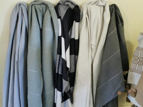 Plaid XL uni Gris Clair ou Blanc