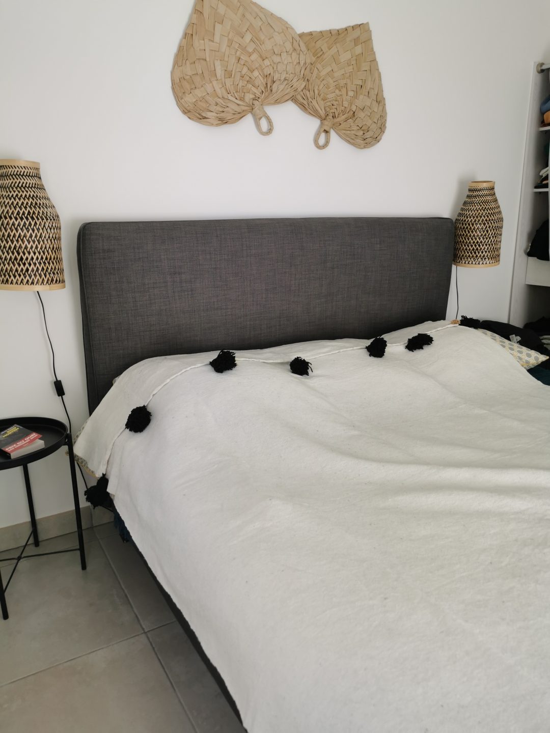 Plaid XL uni Gris Clair ou Blanc – Image 3