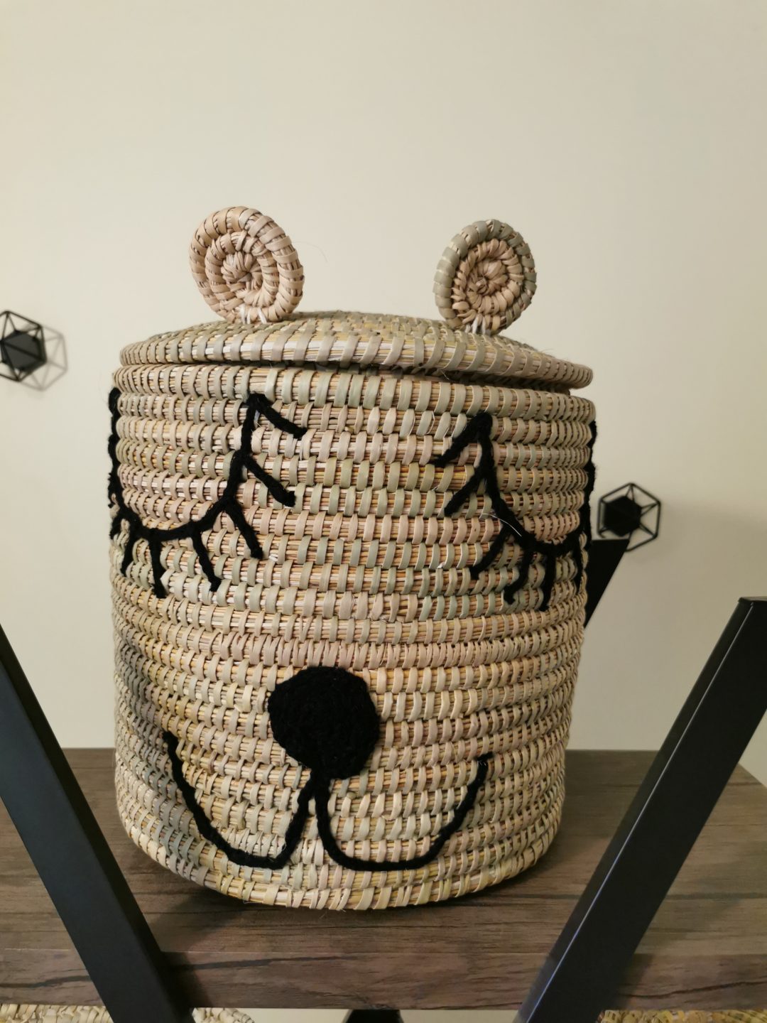 Panière ronde "tête de chat"