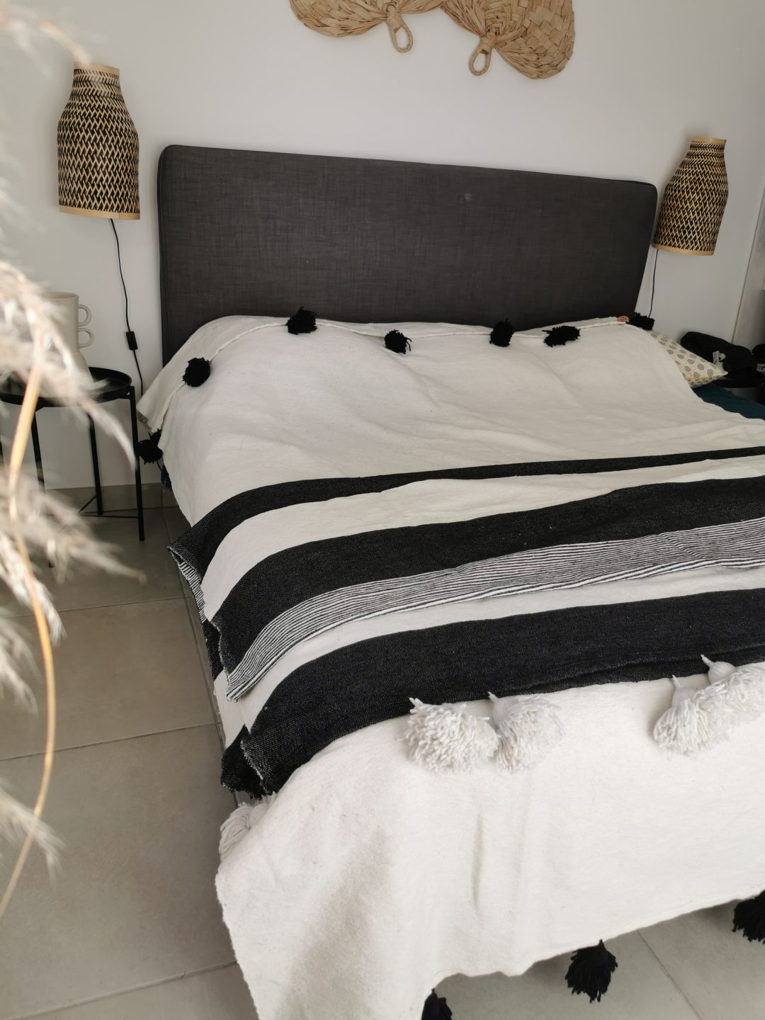 Plaid XL BERBERE Noir et Blanc