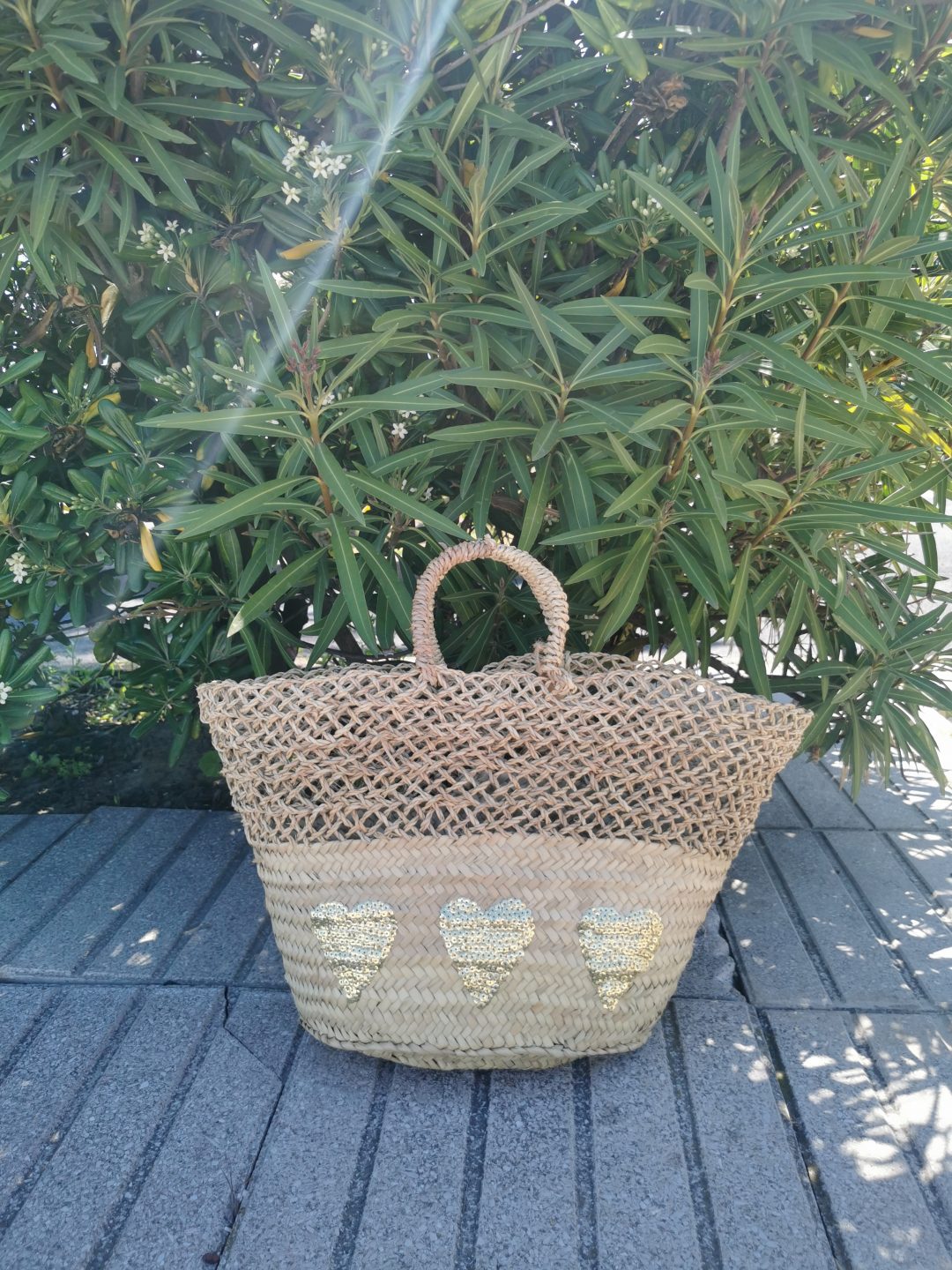 Panier Coeurs Dorés