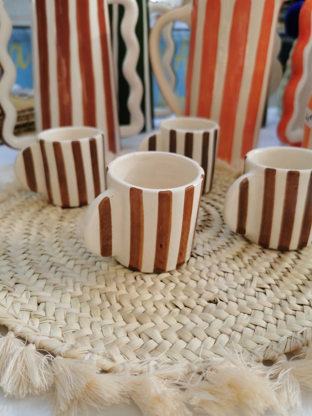 Mini tasses à expresso RAYURES Noires ou Marron