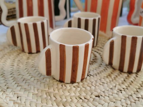 Mini tasses à expresso RAYURES Noires ou Marron