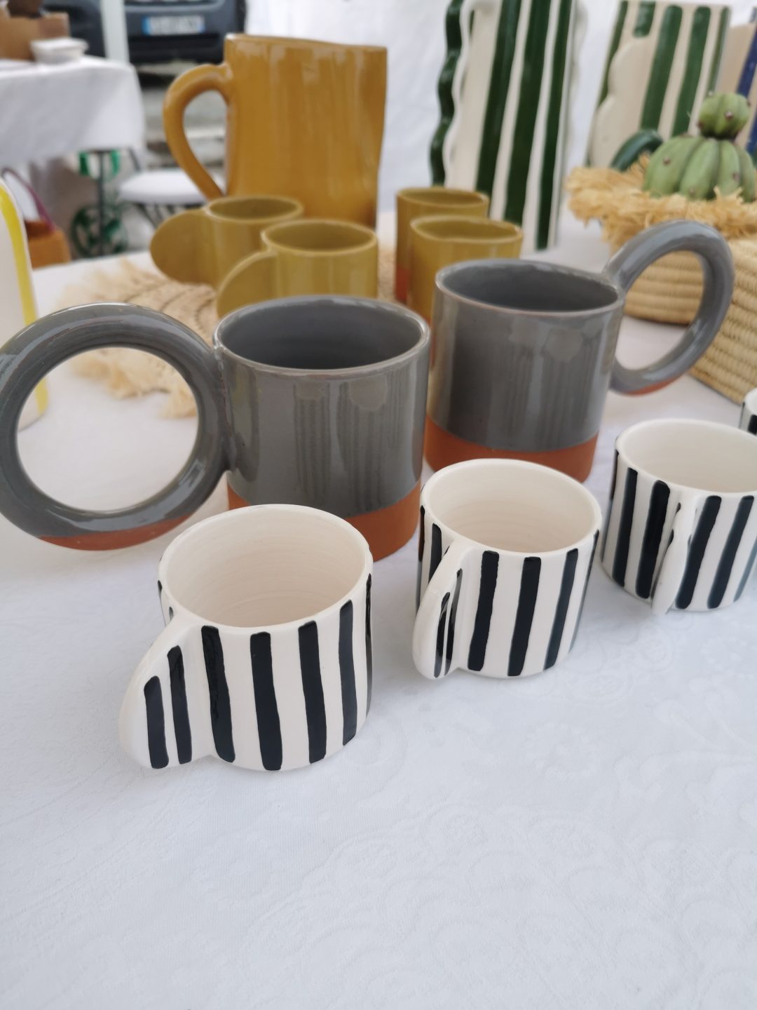 Mini tasses à expresso RAYURES Noires ou Marron – Image 2